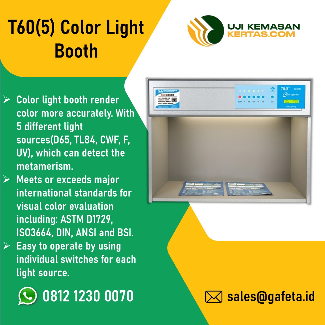 Jual T60(5) Color Light Box untuk Evaluasi Warna Produk secara Akurat
